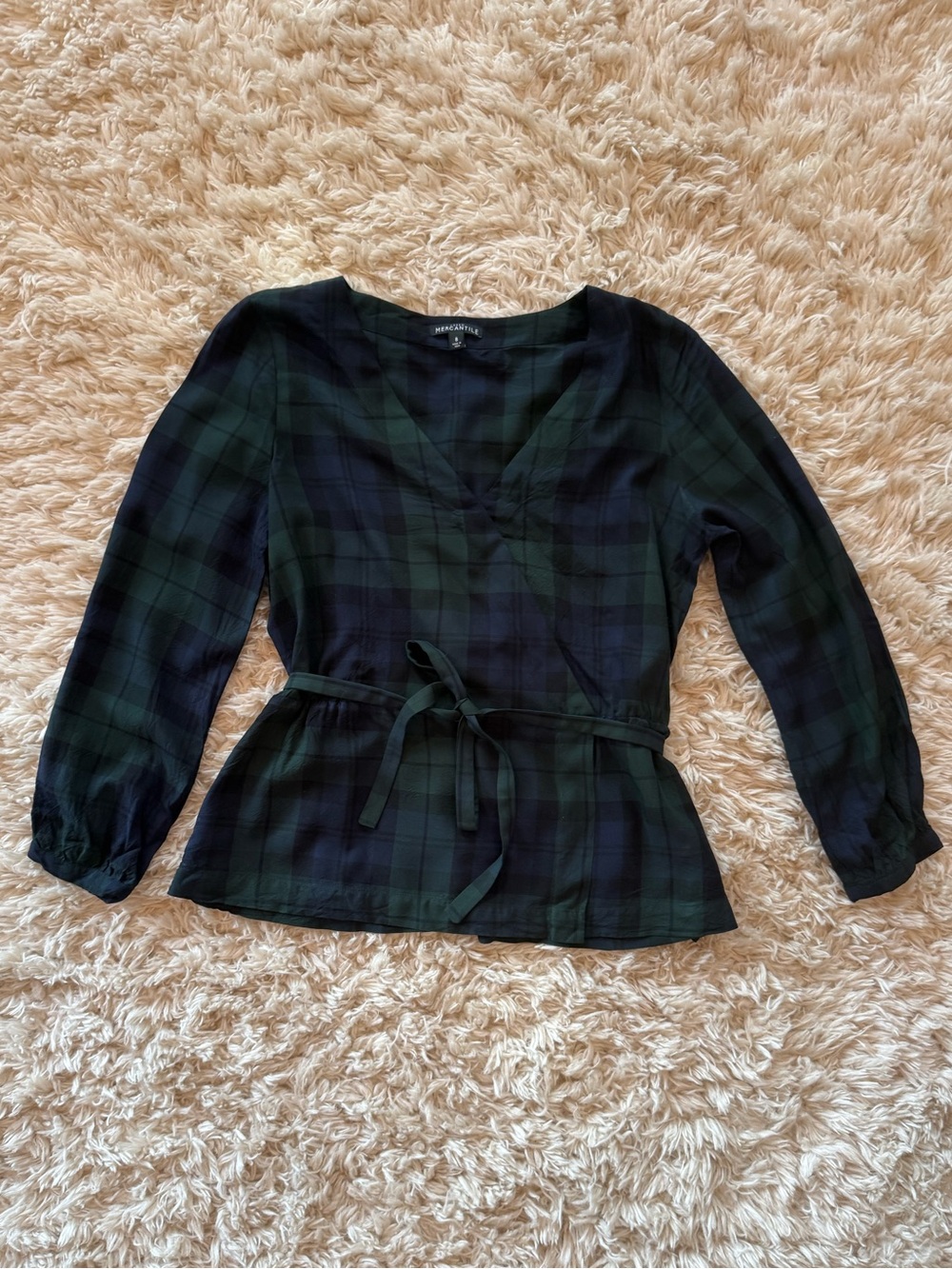 J Crew Plaid peplum top Women’s size 8